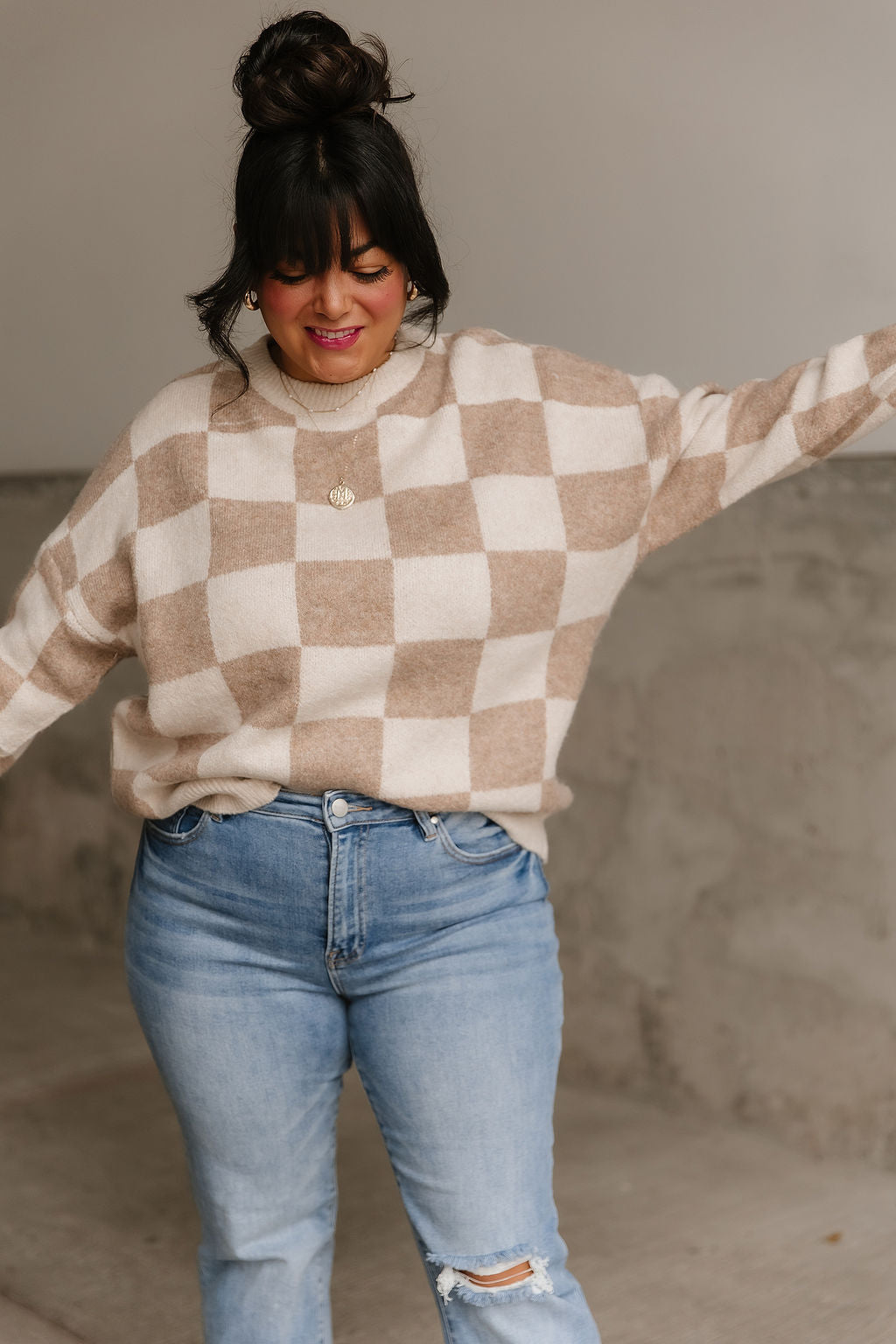 Madeline Checkered Sweater