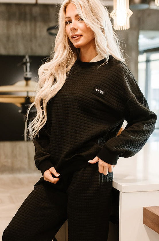 Quilted Pullover - Black - Mindy Mae's Marketcomfy cute hoodies