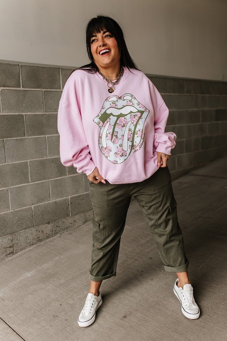 Floral Rolling Stones Pullover - Mindy Mae's Marketcomfy cute hoodies