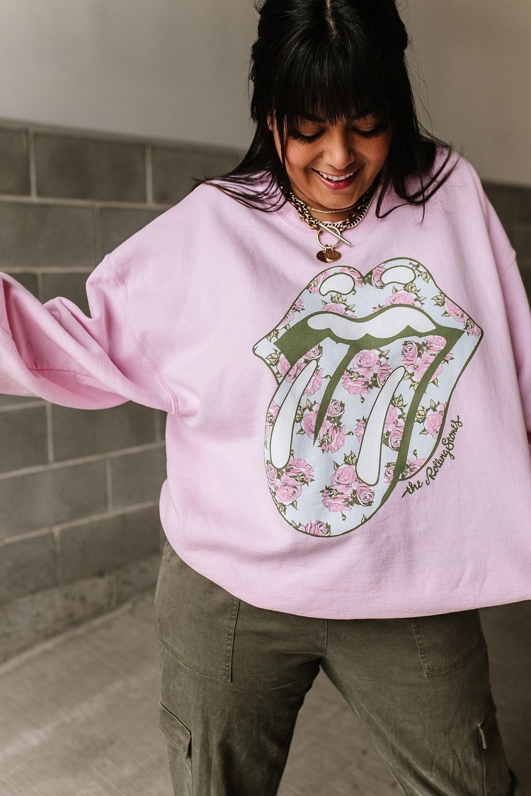 Floral Rolling Stones Pullover - Mindy Mae's Marketcomfy cute hoodies