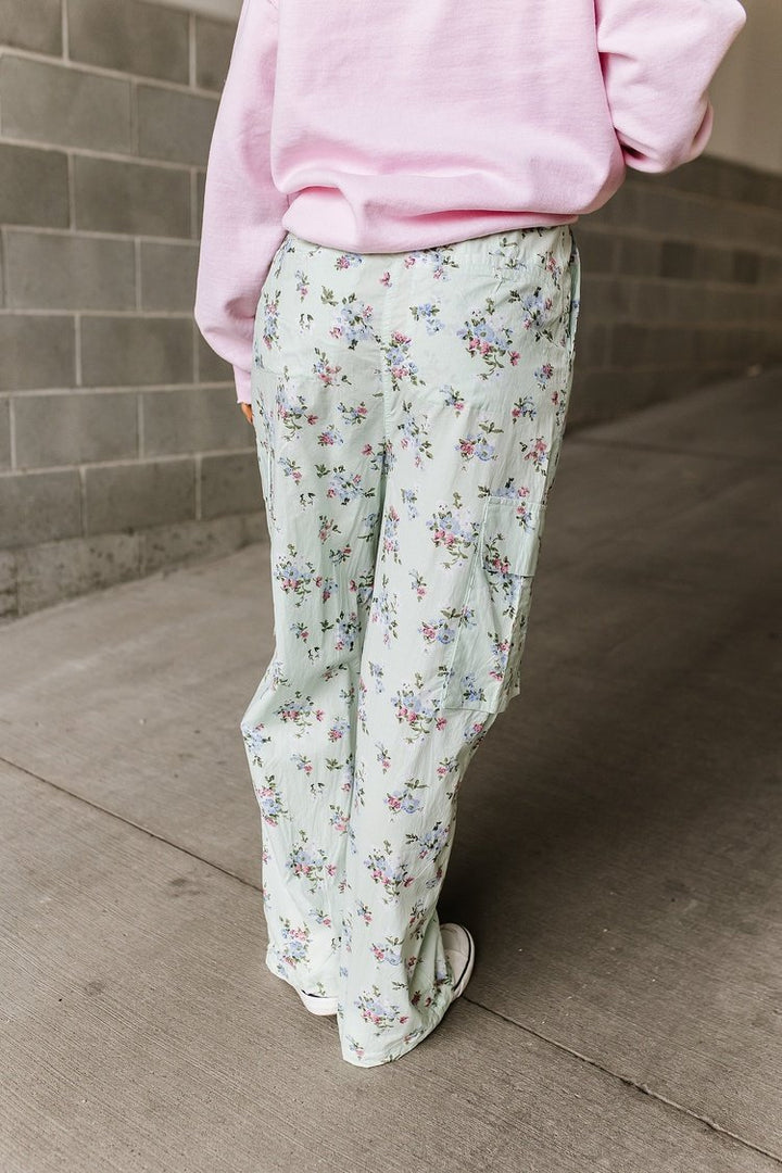 Floral Cargo Pants - Mint - Mindy Mae's Marketcomfy cute hoodies