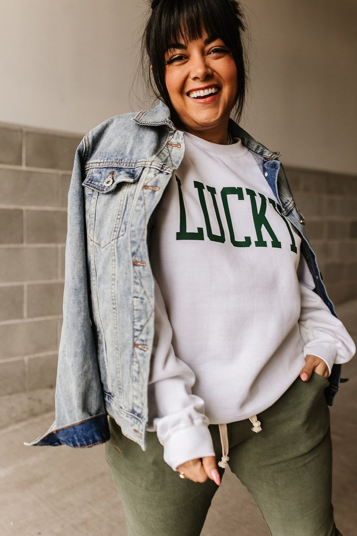 Graphic Lucky Sweatshirt Pullover | Mindy Mae's Market