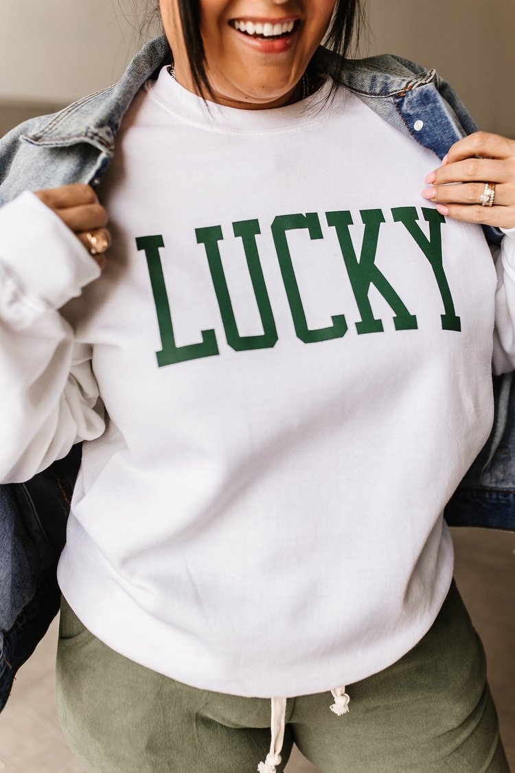 Graphic Lucky Sweatshirt Pullover | Mindy Mae's Market