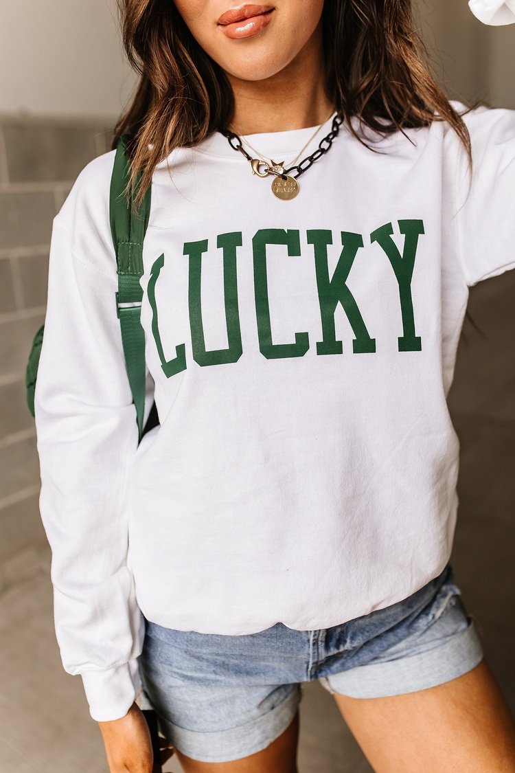 Graphic Lucky Sweatshirt Pullover | Mindy Mae's Market