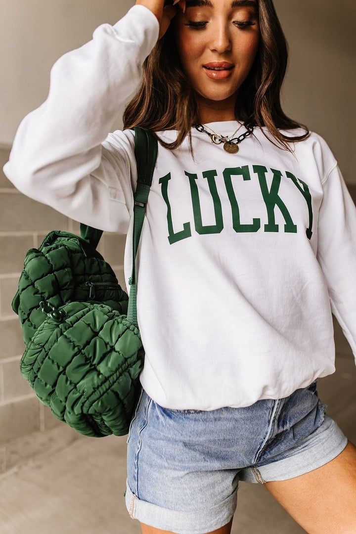 Graphic Lucky Sweatshirt Pullover | Mindy Mae's Market