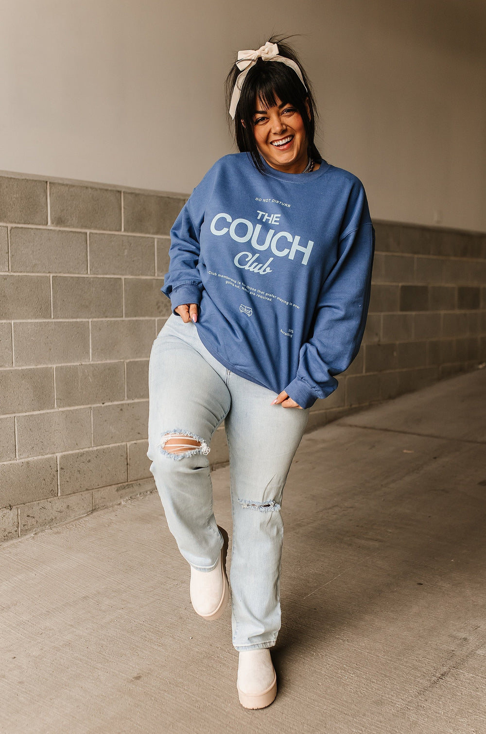 Blue Graphic Sweatshirt Pullover | Couch Club Pullover