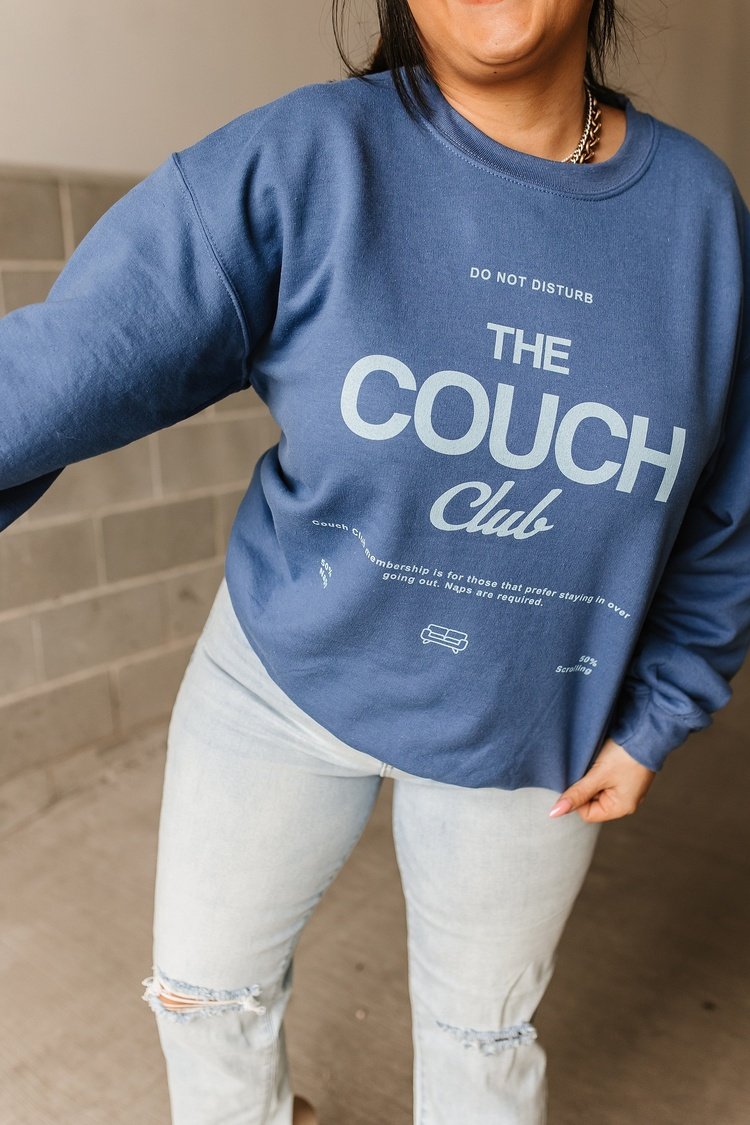 Blue Graphic Sweatshirt Pullover | Couch Club Pullover