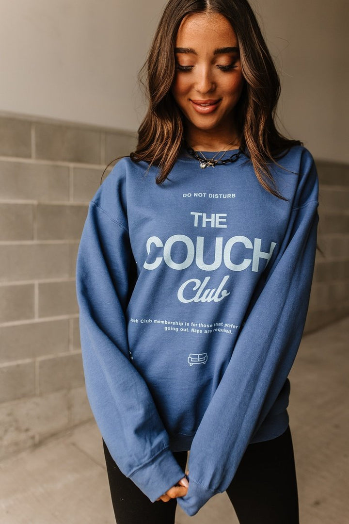 Blue Graphic Sweatshirt Pullover | Couch Club Pullover