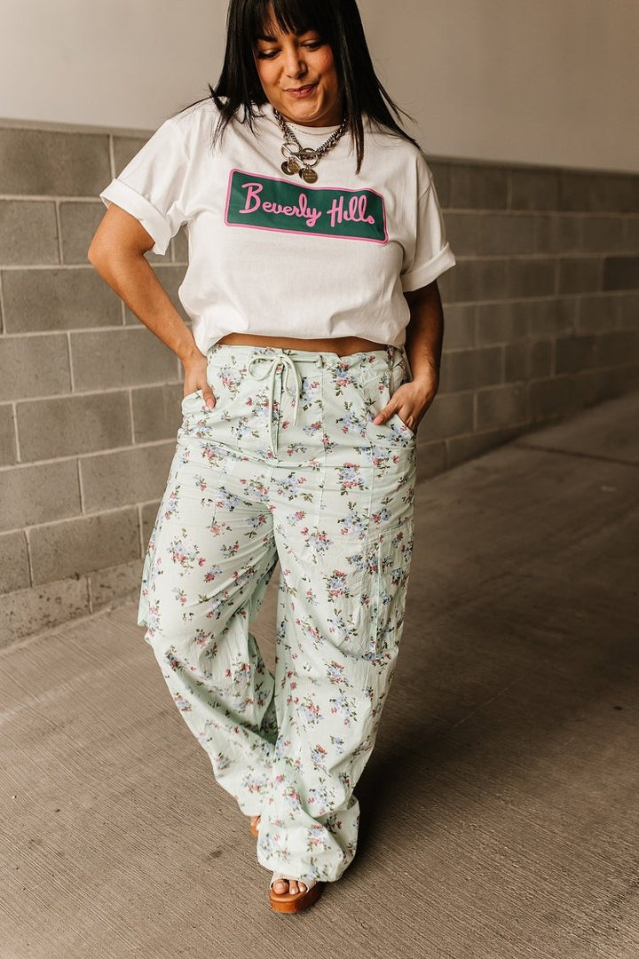 Floral Cargo Pants - Mint - Mindy Mae's Marketcomfy cute hoodies