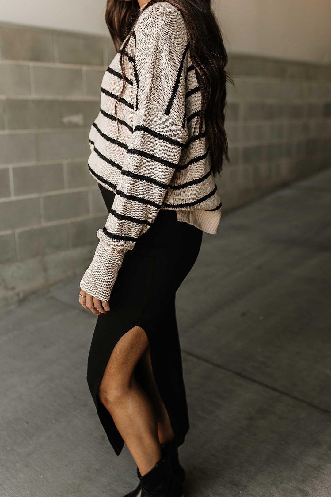 Aimee Striped Sweater - Sand