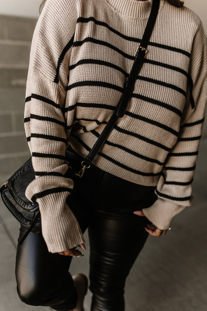 Aimee Striped Sweater - Sand