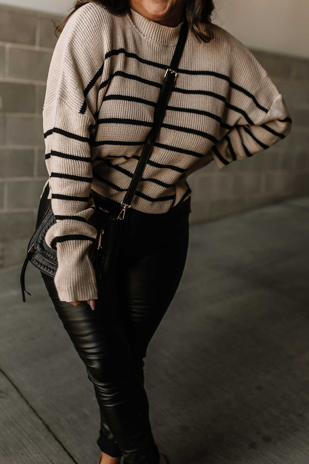 Aimee Striped Sweater - Sand