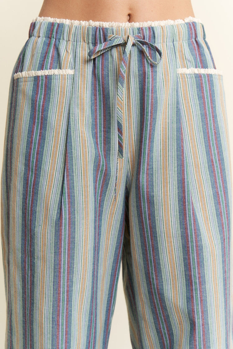 Corey Striped Pants - Blue