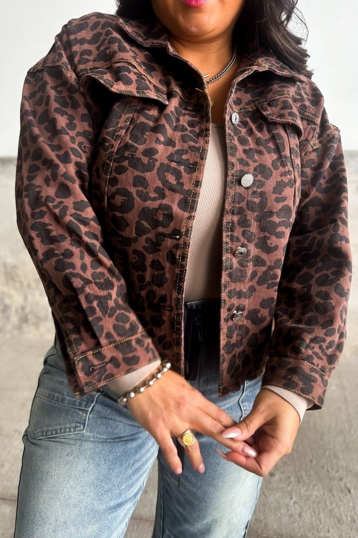 Carly Leopard Denim Jacket