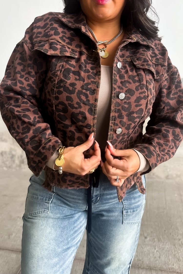 Carly Leopard Denim Jacket