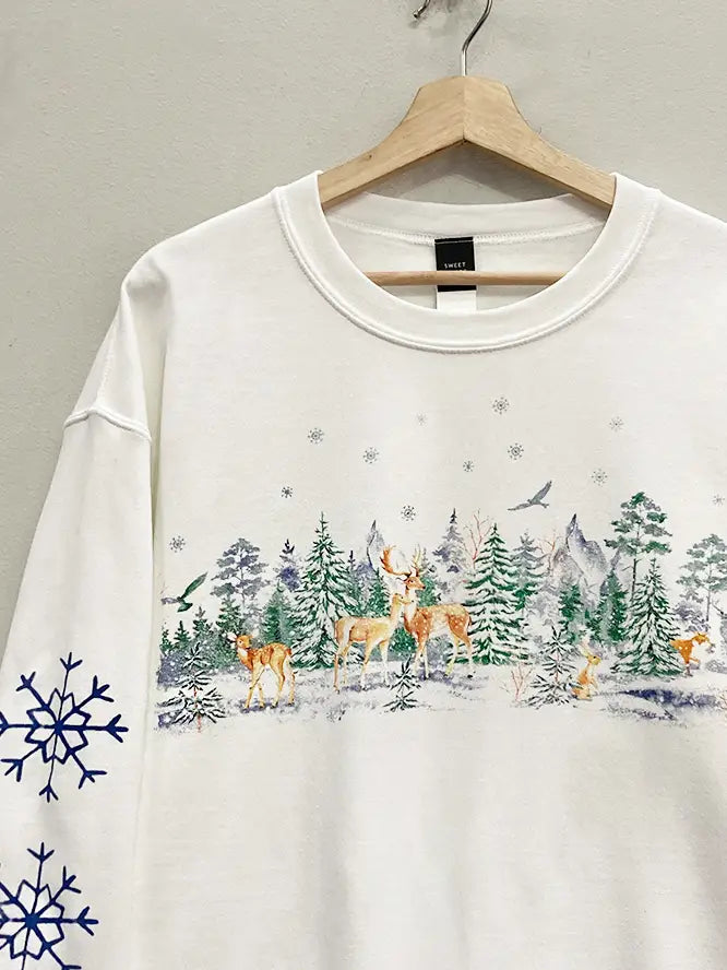 Snowy Meadow Pullover