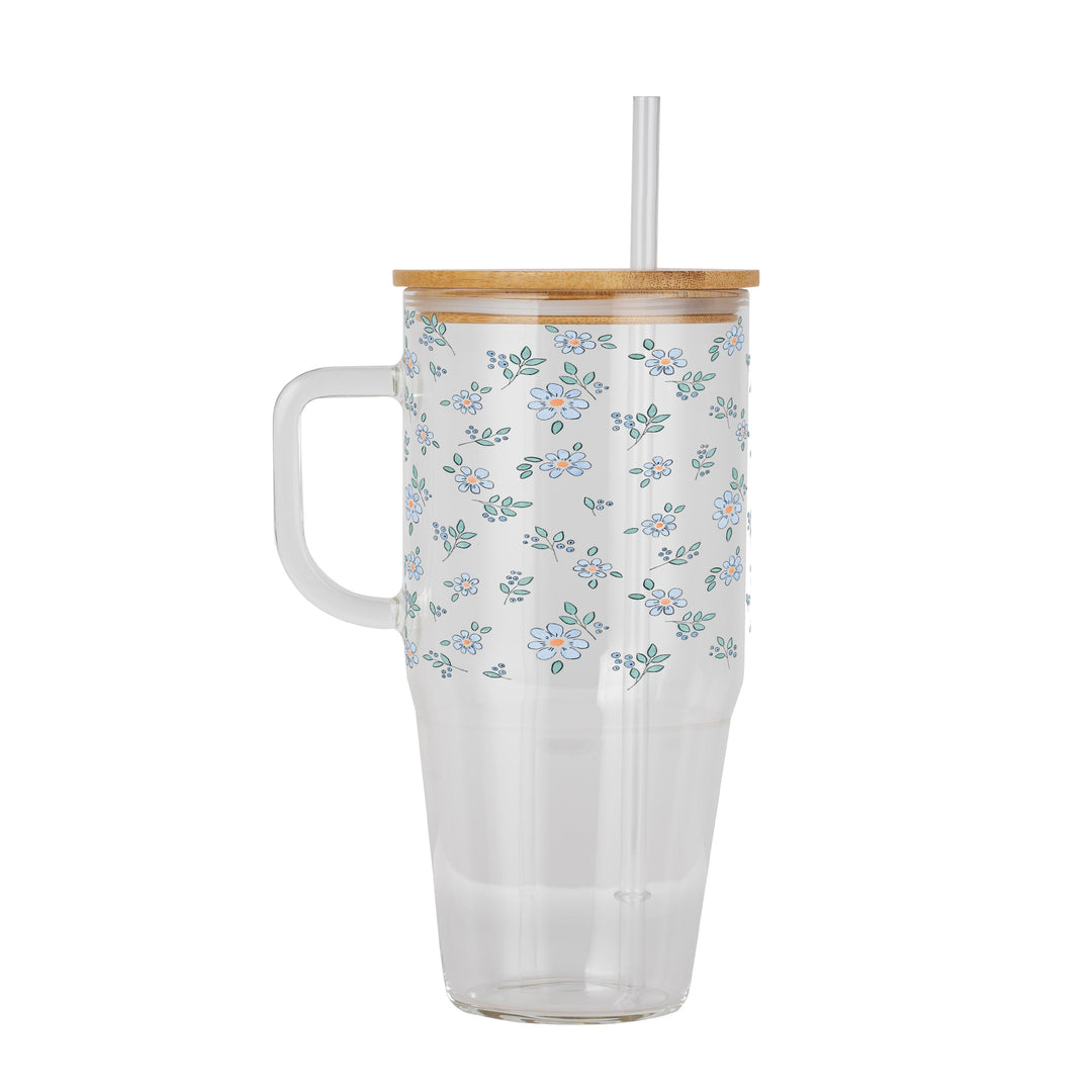 Minimalist Blue Flowers Cups