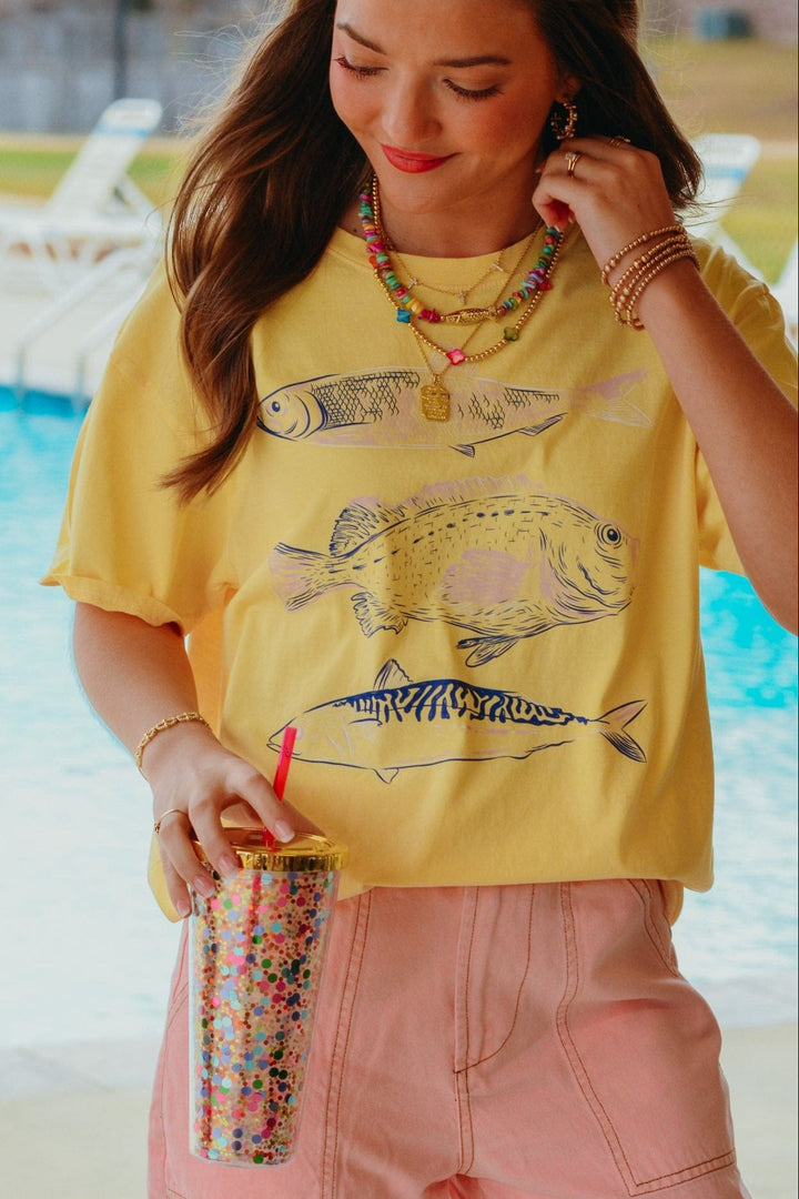 3 Fish Yellow Tee