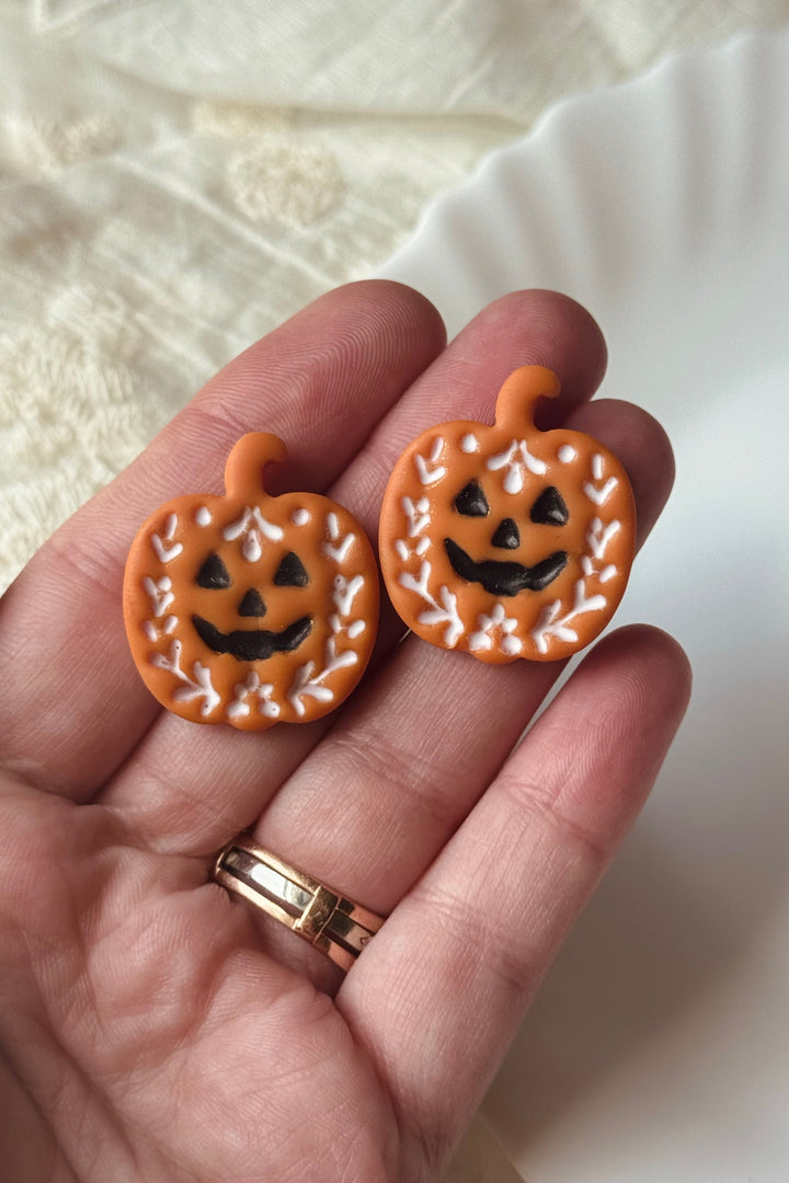 Folk Pumpkin Studs