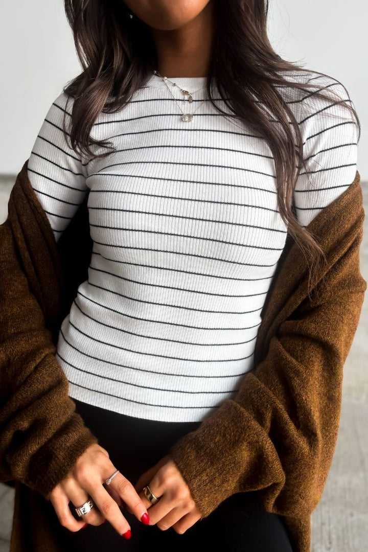 Erin Striped Sweater - White