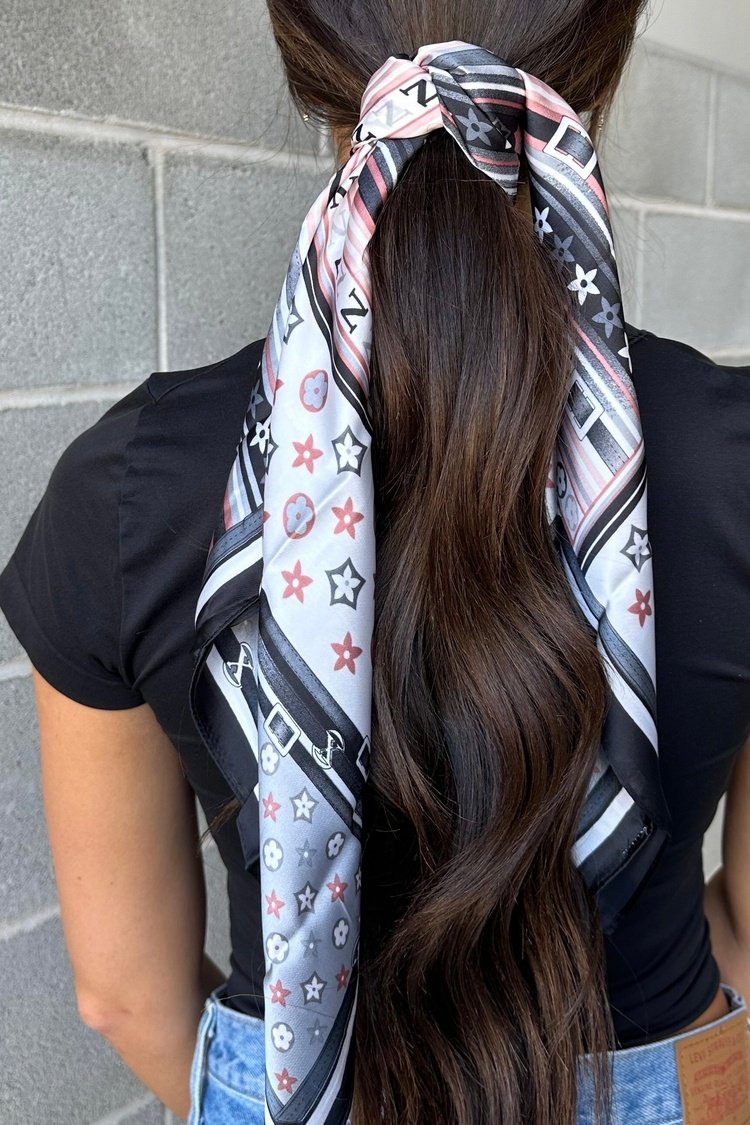 Mixed Print Hair Scarf - Black - Mindy Mae's Marketcomfy cute hoodies