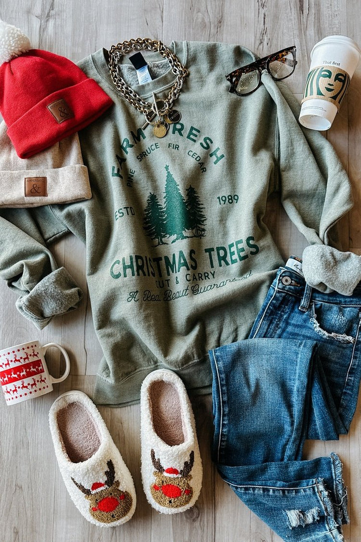 Farm Fresh Christmas Trees Pullover - Mindy Mae's Marketcomfy cute hoodies