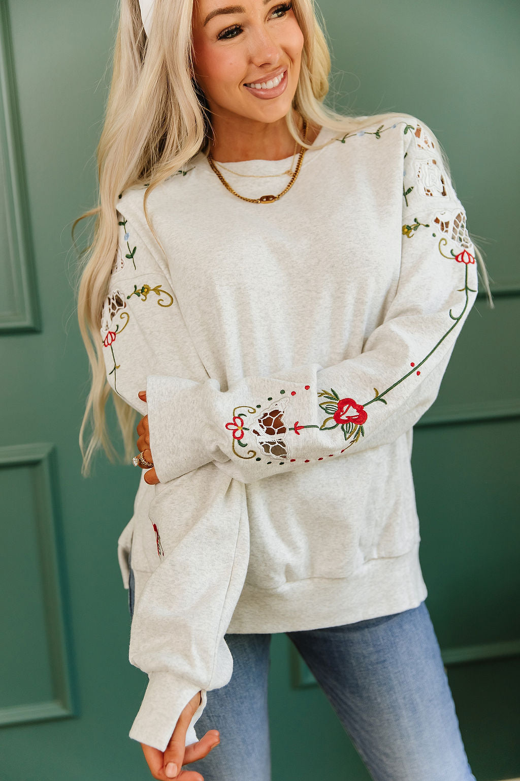 University SideSlit Pullover - First Frost