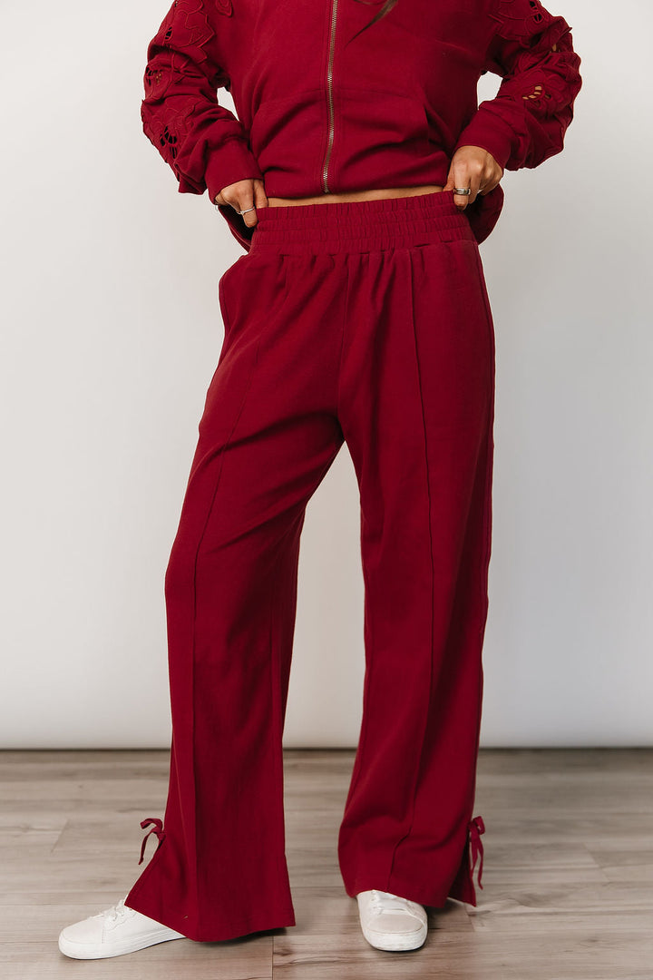 Wide Leg Bow Comfs - Love Story Crimson