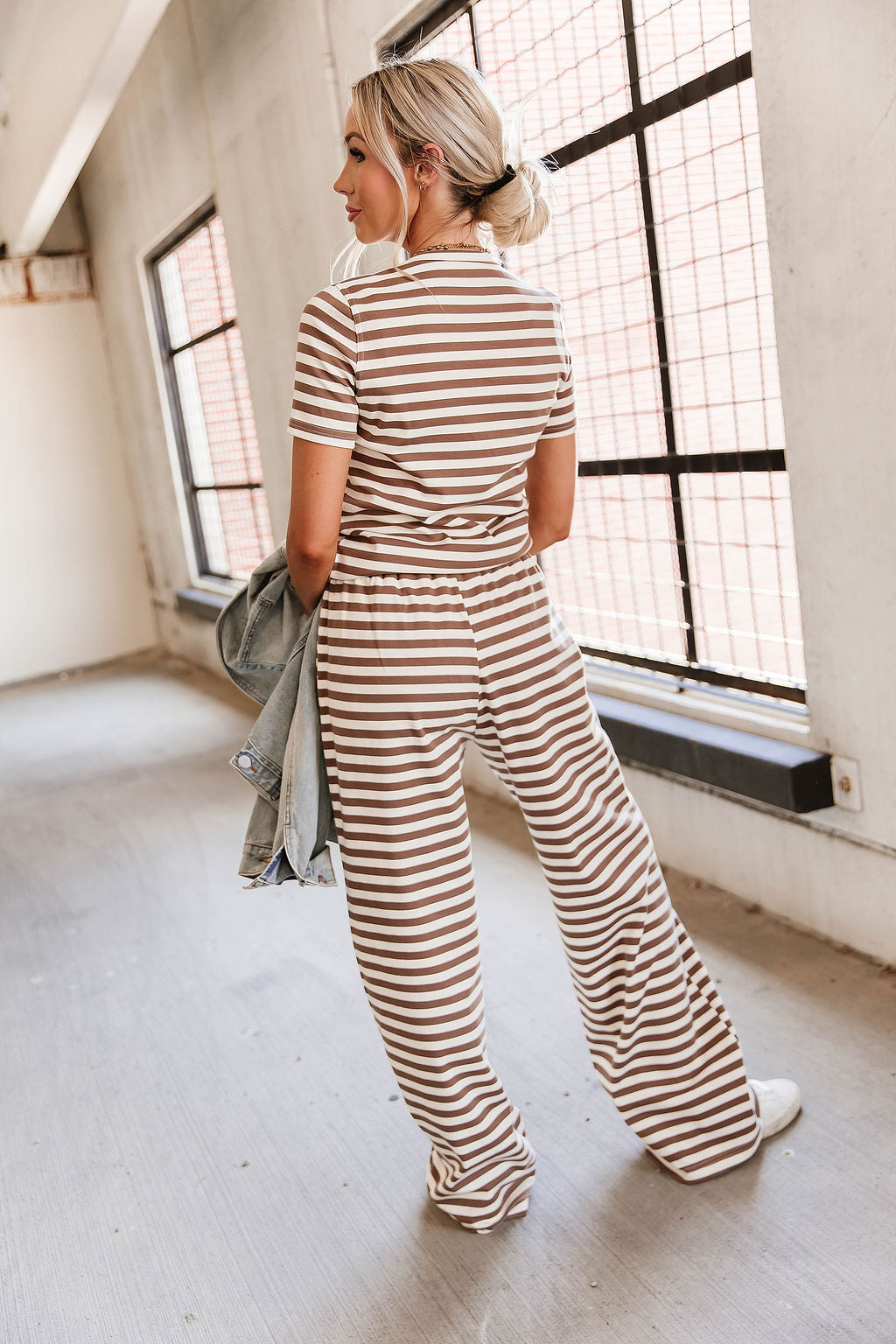 Lulu Tee - Coffee Stripe