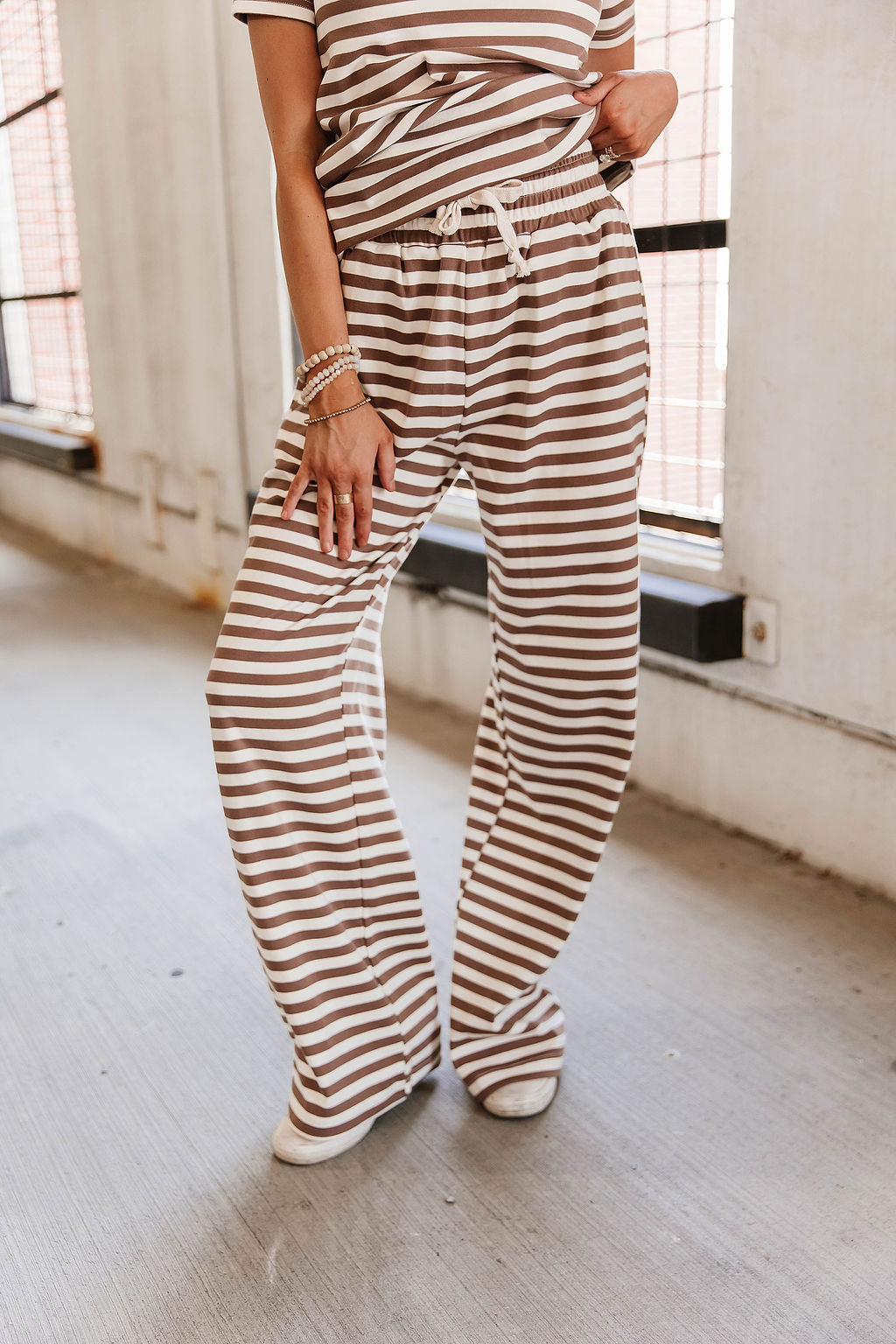 24/7 Pant - Coffee Stripe