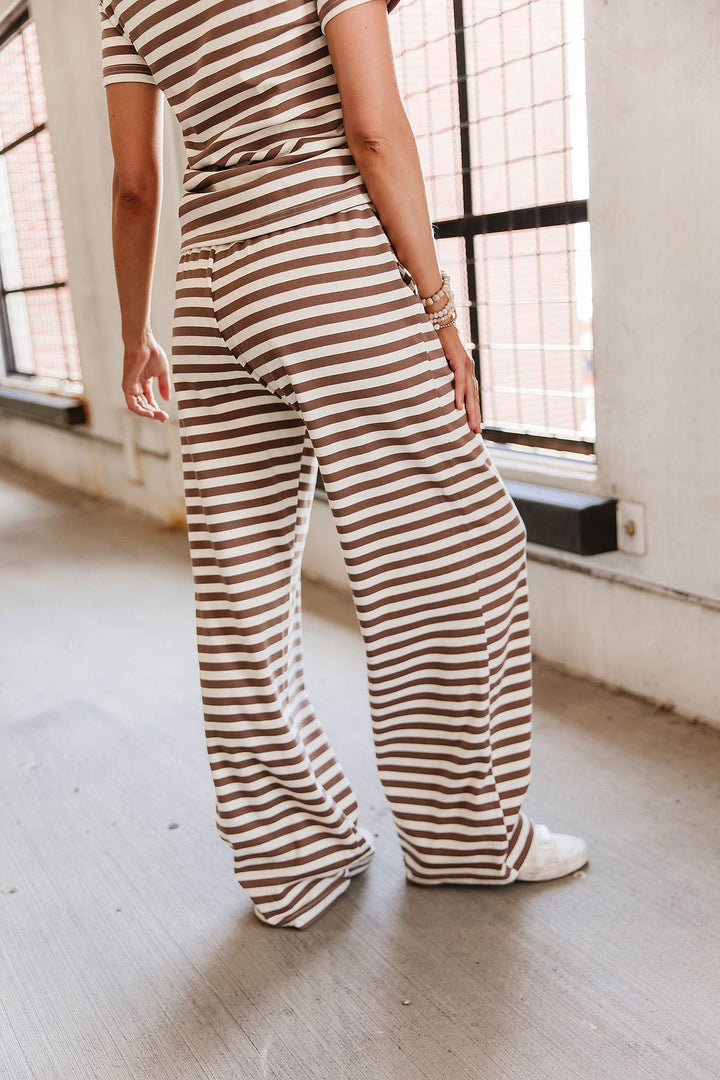 24/7 Pant - Coffee Stripe