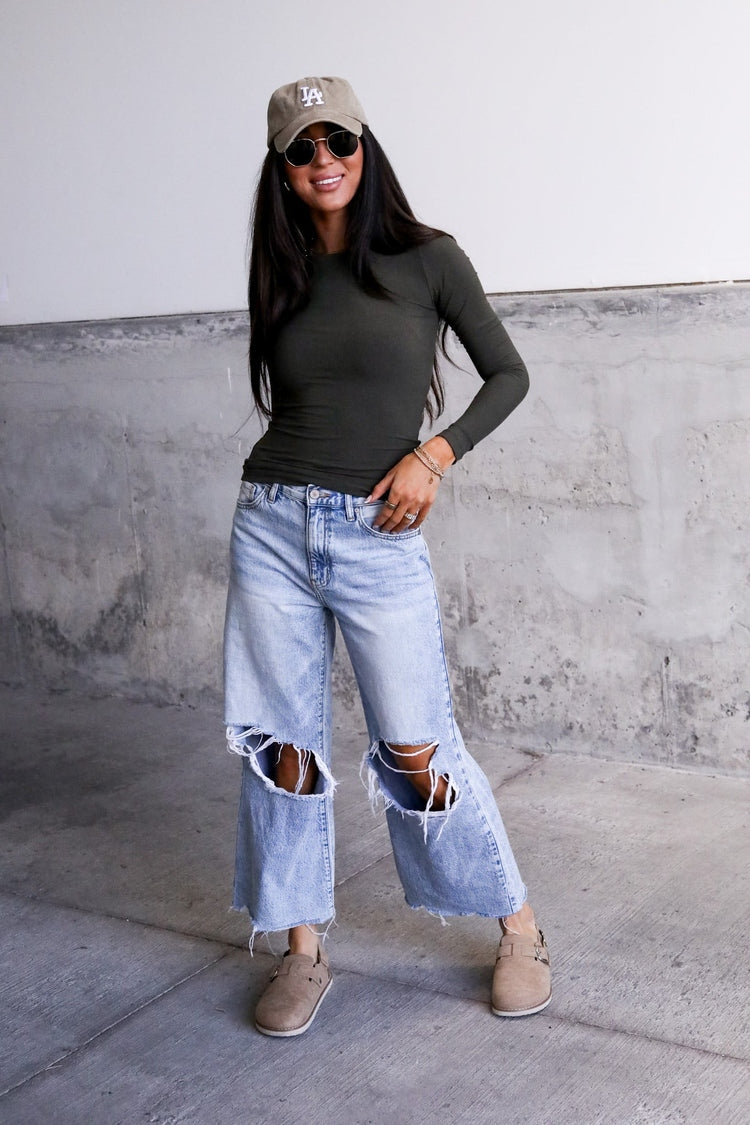 Everyday Ribbed Top - Olive