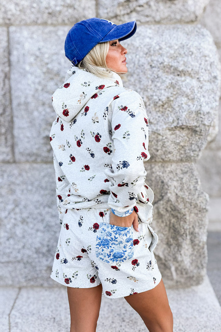 University Shorts - Red, White, & Bloom