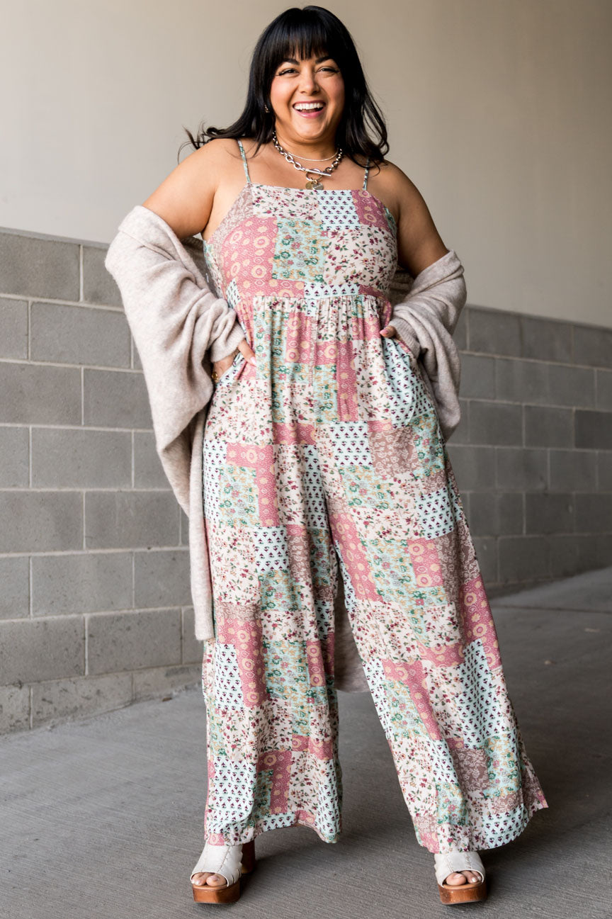 Boho Patchwork Tie Back Jumpsuit | Mindy Mae's Market