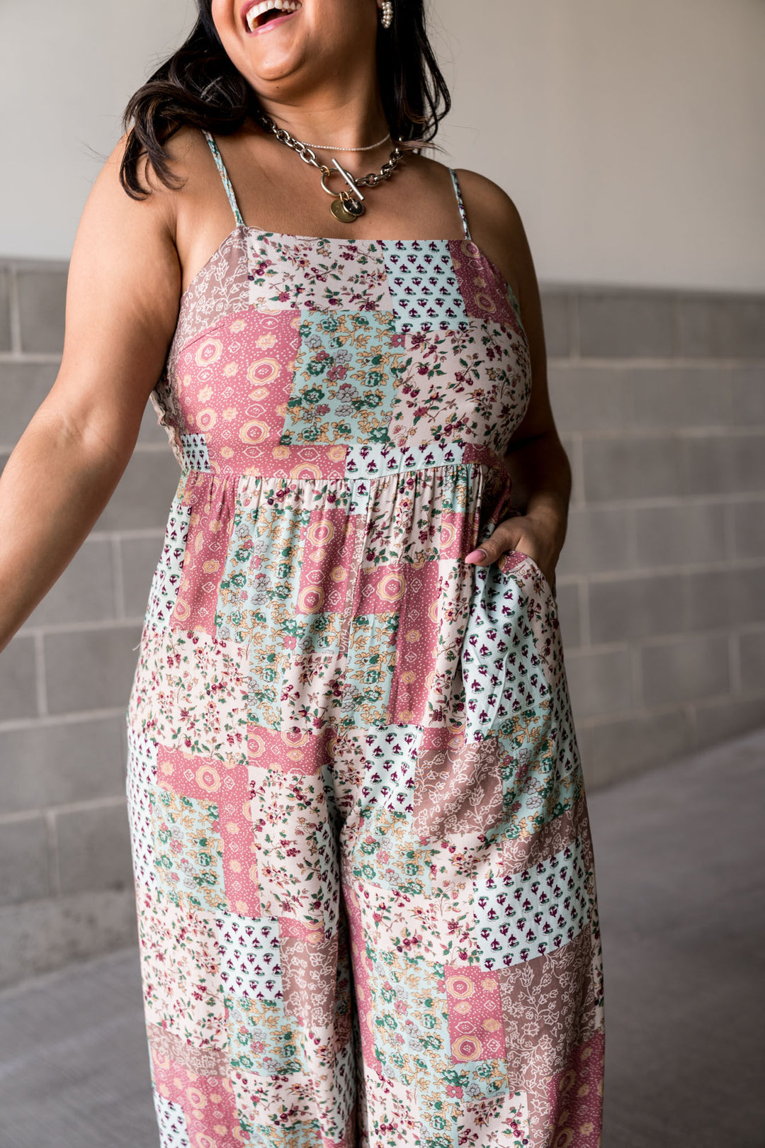 Boho Patchwork Tie Back Jumpsuit | Mindy Mae's Market