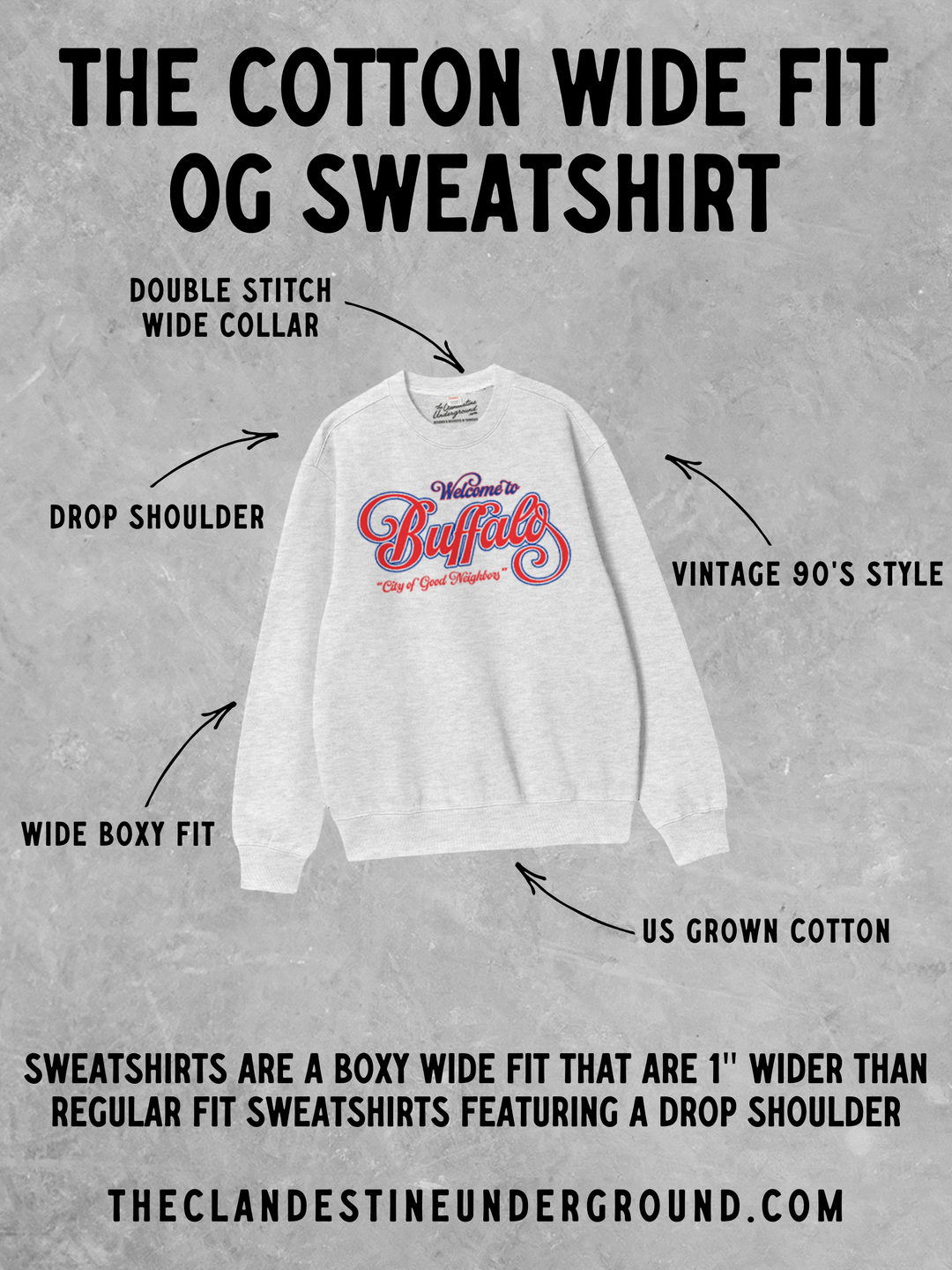 Underground Original Design: Rocking Around the Christmas Tree Boxy Cotton 90's Sweatshirt