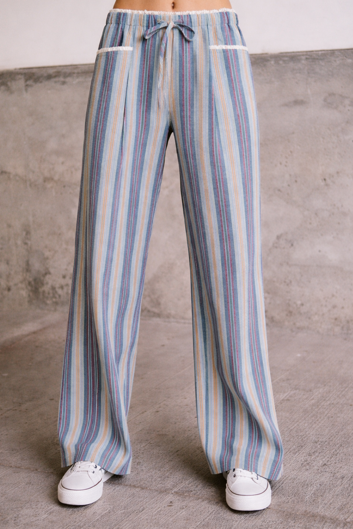Corey Striped Pants - Blue