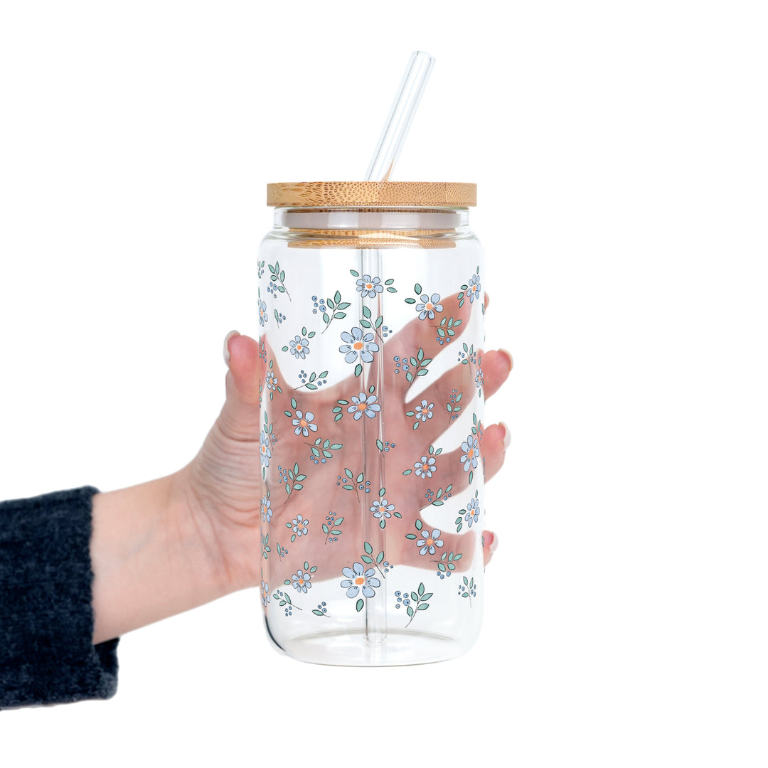 Minimalist Blue Flowers Cups