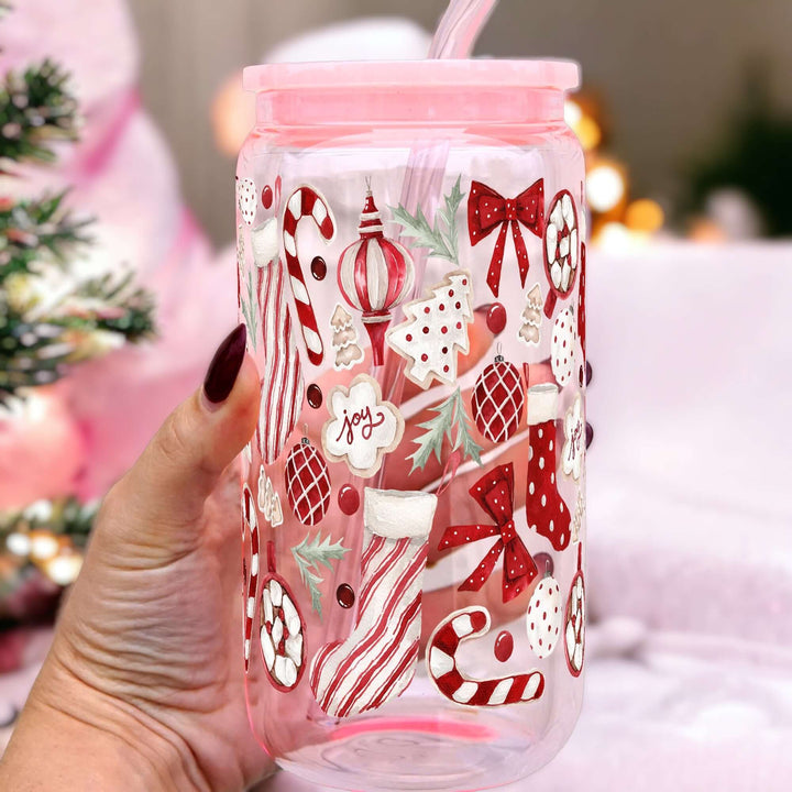 Cozy Christmas Things Cup With Lid and Straw