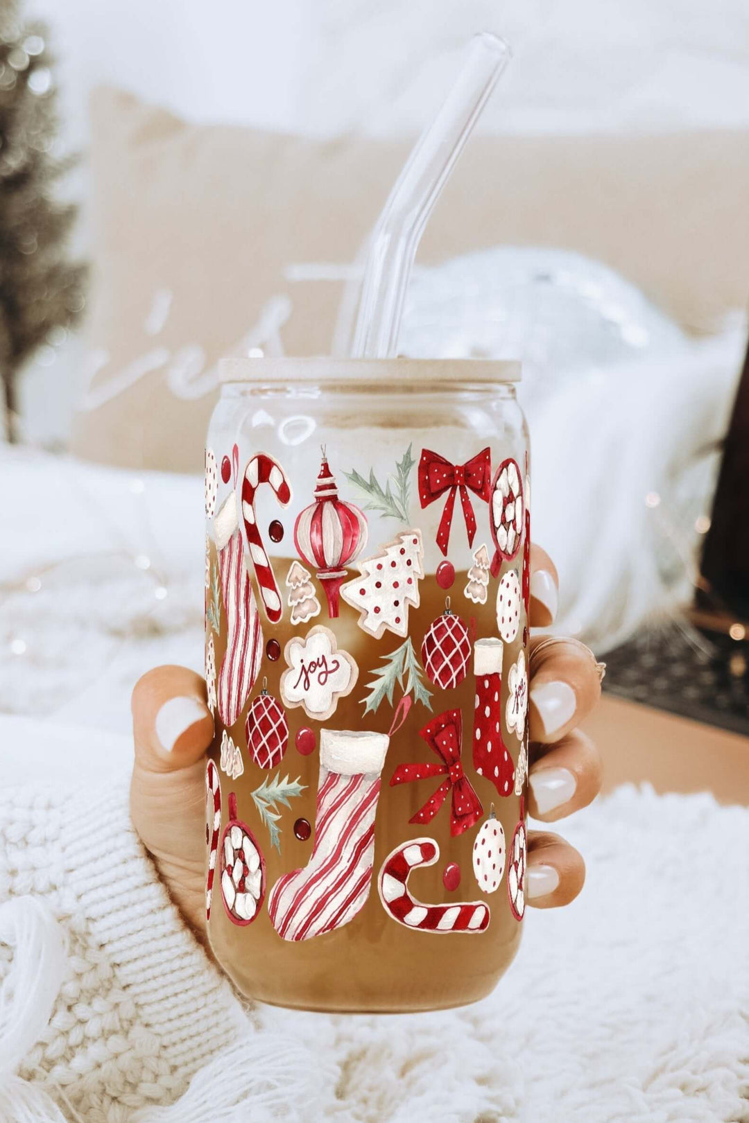 Cozy Christmas Things Cup With Lid and Straw
