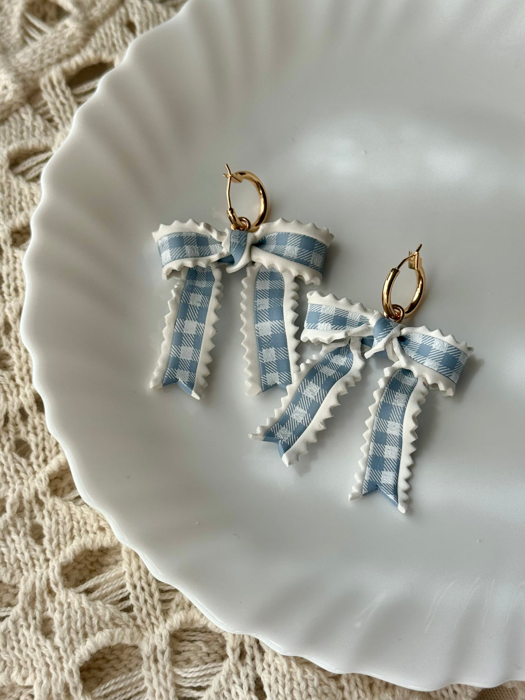 Blue Gingham Ribbons