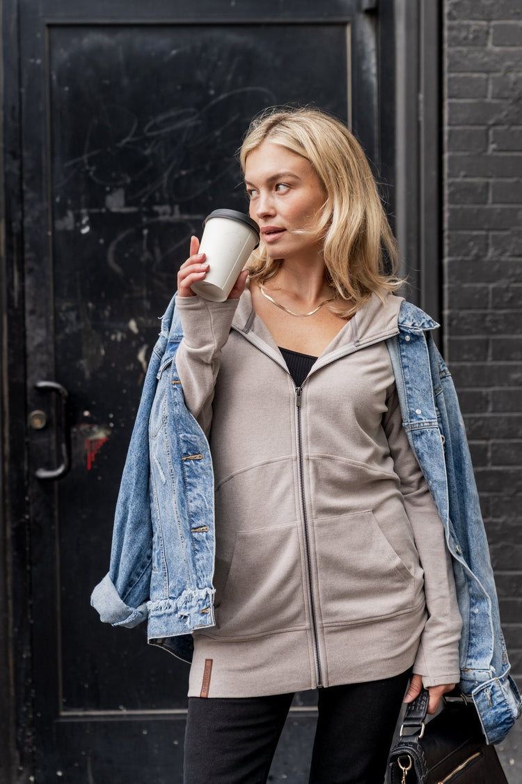 Performance Fleece FullZip Sweatshirt - Silver Sand