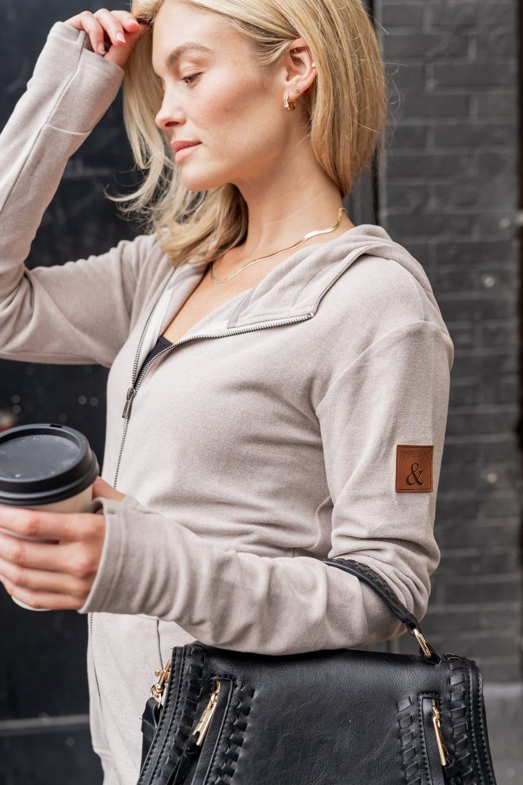 Performance Fleece FullZip Sweatshirt - Silver Sand