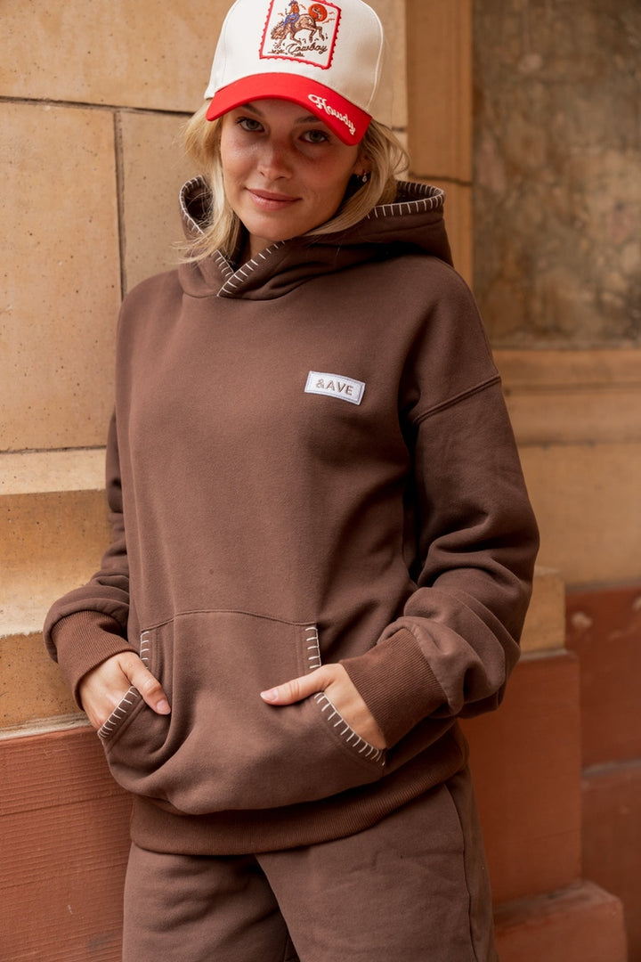 Comfort Zone Hoodie - Sweetly Stitched Coffee