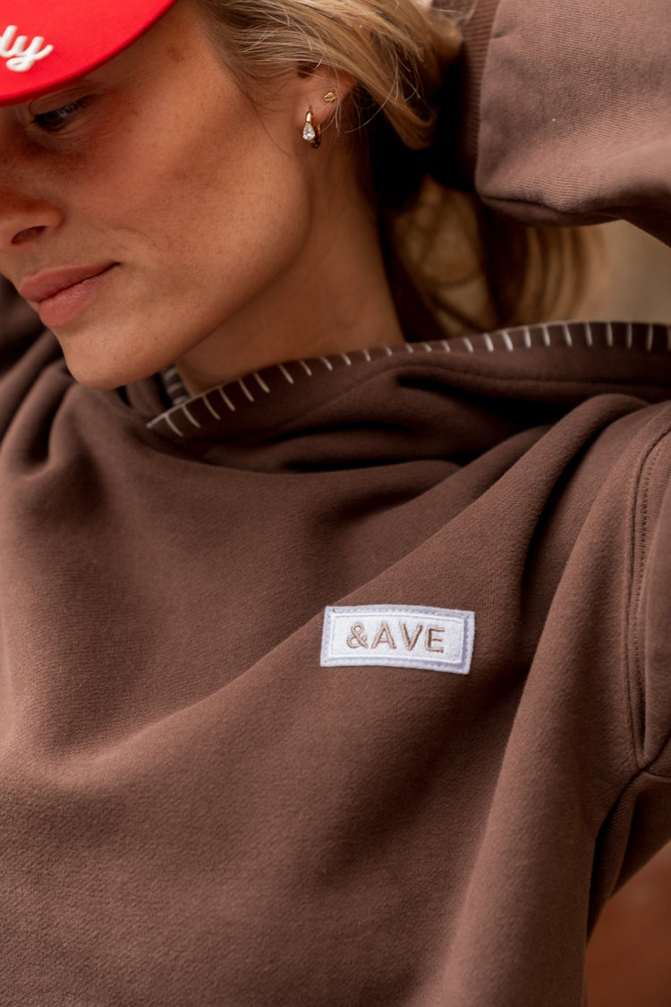 Comfort Zone Hoodie - Sweetly Stitched Coffee