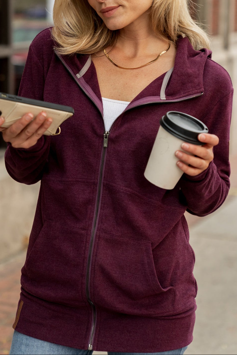 Performance Fleece FullZip Sweatshirt - Velvet Plum