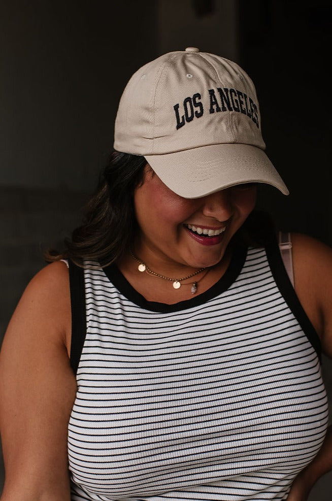 Los Angeles Baseball Hat - Khaki - Mindy Mae's Marketcomfy cute hoodies
