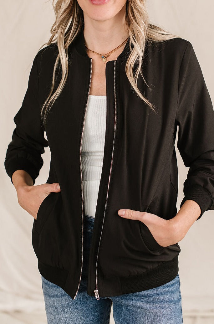 Bomber Jacket - Midnight - Mindy Mae's Market