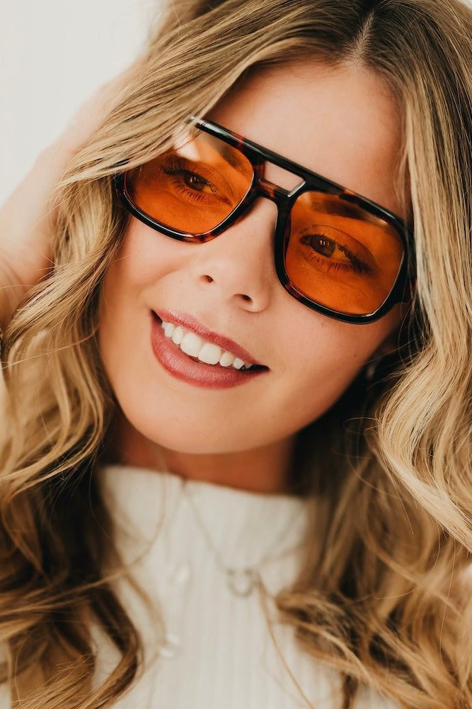 Ellen Retro Square Pilot Sunglasses