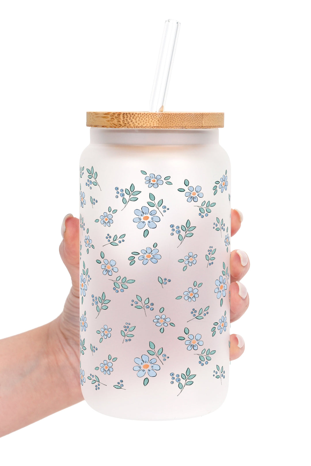 Minimalist Blue Flowers Cups
